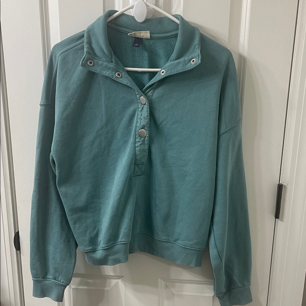 Universal Thread Teal Button-Up Hoodie